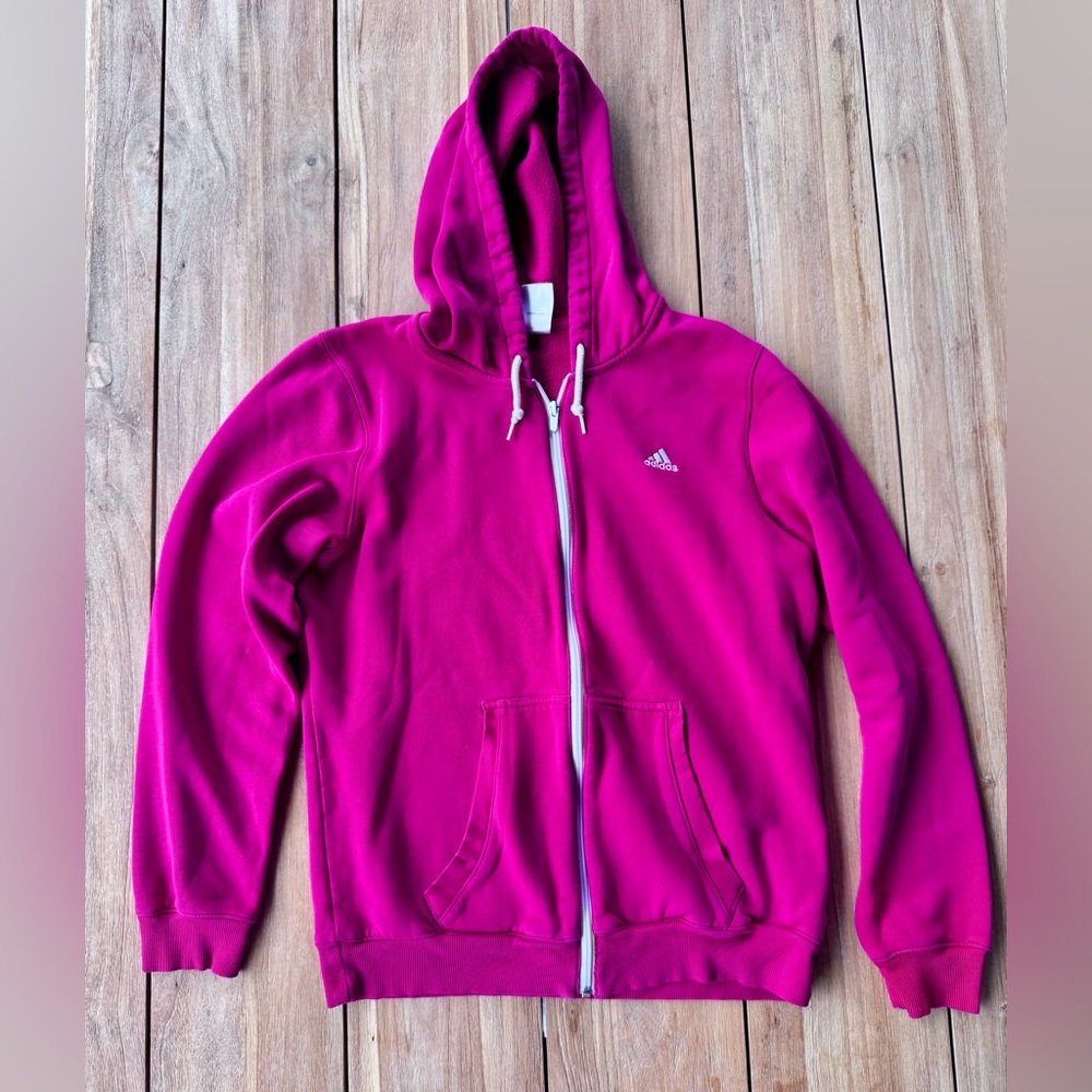 Adidas Fuchsia Zip-Up Hoodie